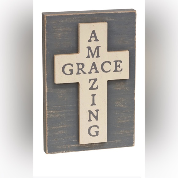 *Amazing Grace Layered Wooden Cross Block - Picture 12 of 15